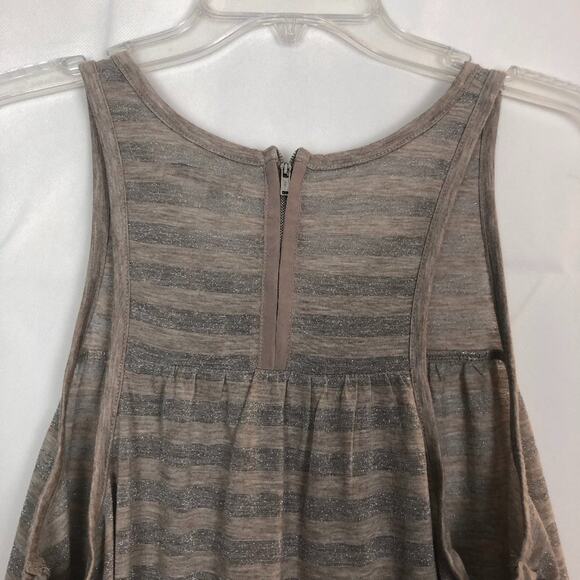 American Eagle Sleeveless Striped Metallic Swing Top Size Medium - Picture 7 of 11